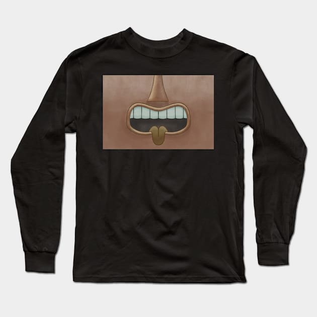 Brown Tiki Tongue Mask! Long Sleeve T-Shirt by ErinKantBarnard